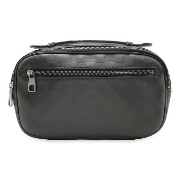 Louis Vuitton Damier Infini Ambler Body Bag Waist Bag 2WAY Leather Onyx Black - Picture 1 of 9